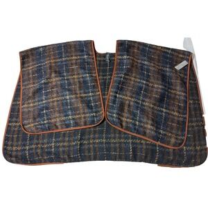 CONRAD C COLLECTION Women One Size Brown Plaid ALPACA WOOL Blend Wrap NEW